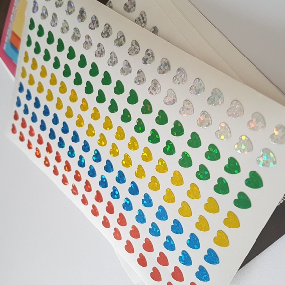 2/20$ 1190 pcs 7 Sheets Stickers 6x5.7 mm Mini Heart Stickers Multicolored - Picture 2 of 4